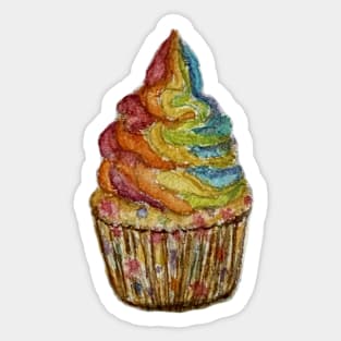 Rainbow Cupcake Sticker